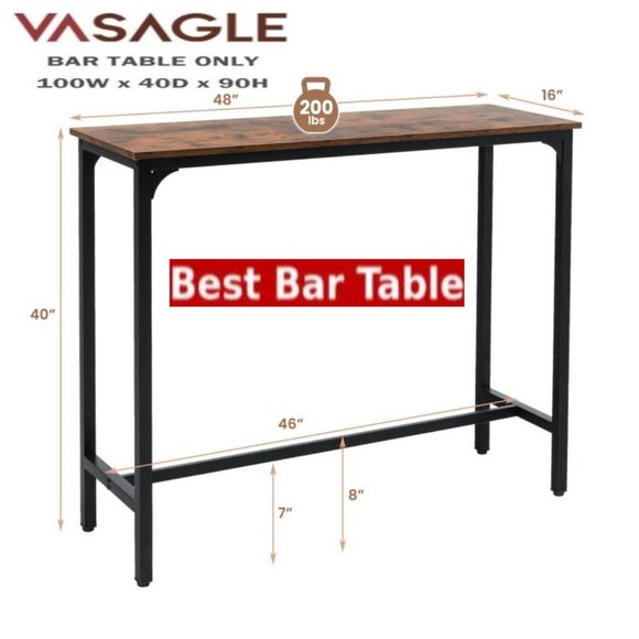 ✅🚨🆕🔴🌸S🌸A🌸L🌸E🌸❗️🌠🆒🔴📢VASAGLE Rectangle BAR Sturdy TABLE🟢💸BUY NOW📲💸 - Picture 10 of 16